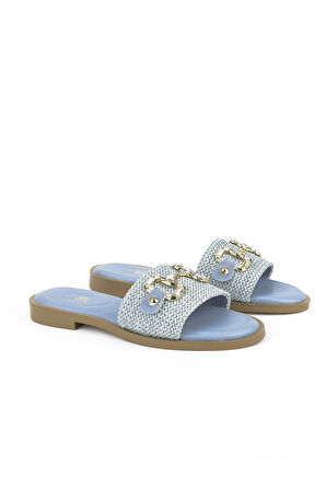 Ziya, Hasır Kadın Terlik 1511044Z5001 Mavi