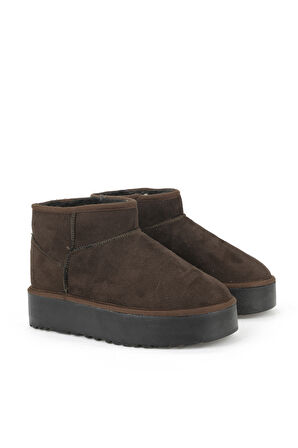 Ziya, Suni Kürklü Kadın Bot 1531044Z1002 Kahve