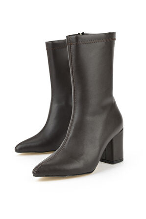 Ziya, Kadın Topuklu Bot 1531044Z4006 Kahve