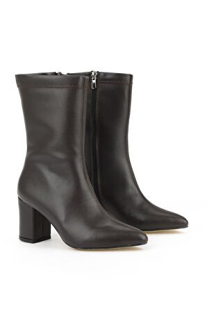 Ziya, Kadın Topuklu Bot 1531044Z4006 Kahve