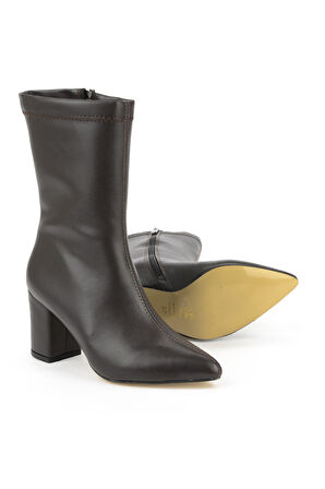 Ziya, Kadın Topuklu Bot 1531044Z4006 Kahve