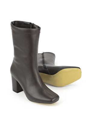 Ziya, Kadın Topuklu Bot 1531044Z4007 Kahve