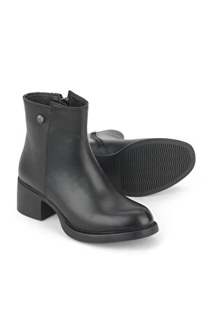 Ziya, Kadın Hakiki Deri Bot 153359Z621 Siyah