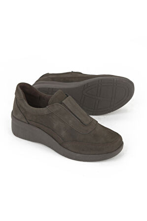 Ziya, Kadın Hakiki Deri Konfor Ayakkabı 153359Z2202 Kahve