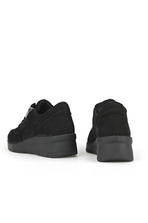 Ziya, Kadın Hakiki Deri Konfor Ayakkabı 153359Z218 Siyah