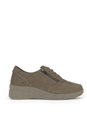 Ziya, Kadın Hakiki Deri Konfor Ayakkabı 153359Z218 Vizon