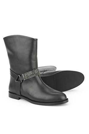 Ziya, Kadın Hakiki Deri Çizme 1531030Z25110 Siyah