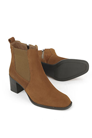 Ziya, Kadın Hakiki Deri Bot 1531020Z9805 Taba