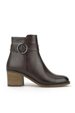 Ziya, Kadın Hakiki Deri Bot 1531020Z301 Kahve