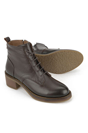 Ziya, Kadın Hakiki Deri Bot 1531020Z2327 Kahve