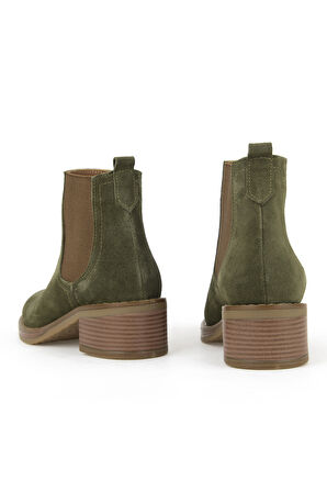 Ziya, Kadın Hakiki Deri Bot 1531020Z2325 Haki