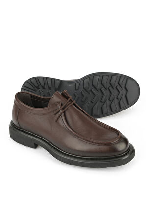 Ziya, Erkek Hakiki Deri Ayakkabı 1531043Z4043 Kahve