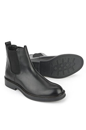Ziya, Erkek Hakiki Deri Bot 1531043Z028 Siyah