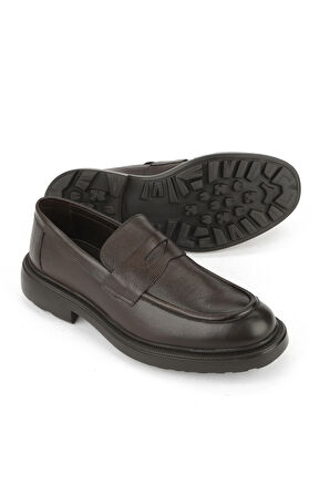 Ziya, Erkek Hakiki Deri Ayakkabı 153986Z4337 Kahve