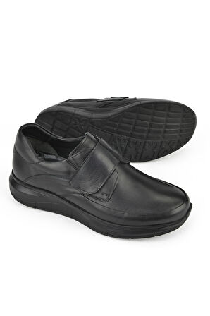 Ziya, Erkek Hakiki Deri Konfor Ayakkabı 153123Z19003 Siyah
