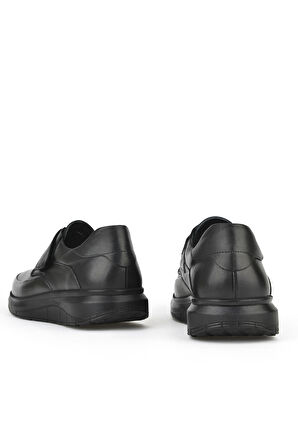 Ziya, Erkek Hakiki Deri Konfor Ayakkabı 153123Z19003 Siyah