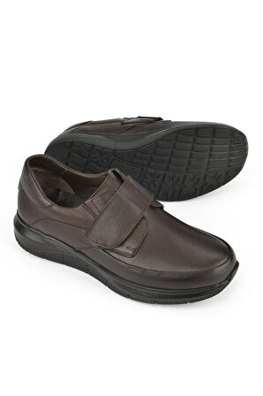 Ziya, Erkek Hakiki Deri Konfor Ayakkabı 153123Z19003 Kahve