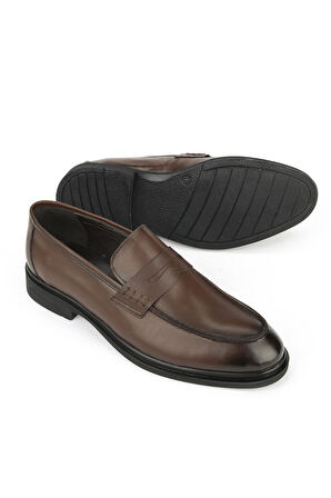 Ziya, Erkek Hakiki Deri Klasik Ayakkabı 1531056Z4612 Kahve