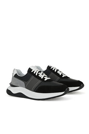 Ziya, Erkek Hakiki Deri Sneaker 153983Z1425 Siyah