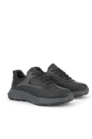 Ziya, Erkek Hakiki Deri Sneaker 153983Z907 Siyah