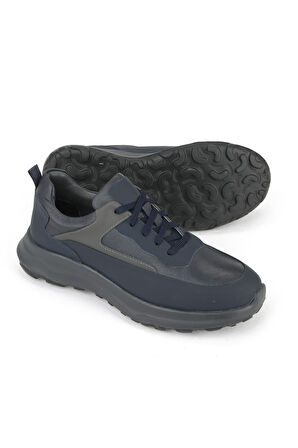 Ziya, Erkek Hakiki Deri Sneaker 153983Z907 Lacivert