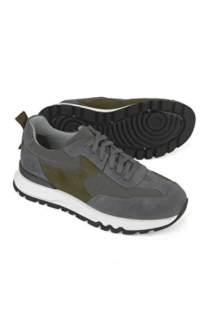 Ziya, Erkek Hakiki Deri Sneaker 153983Z2600 Gri