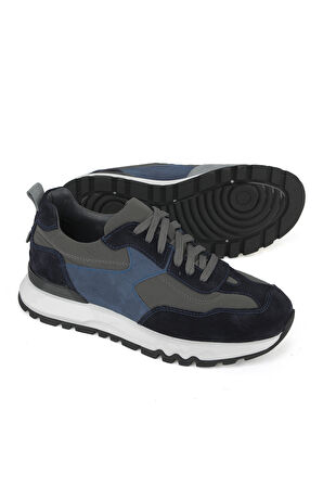 Ziya, Erkek Hakiki Deri Sneaker 153983Z2600 Lacivert
