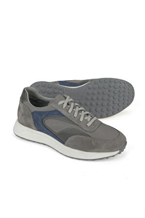 Ziya, Erkek Hakiki Deri Sneaker 1531026Z313 Gri