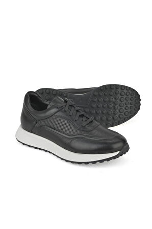 Ziya, Erkek Hakiki Deri Sneaker 1531026Z290 Siyah