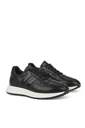 Ziya, Erkek Hakiki Deri Sneaker 1531026Z315 Siyah