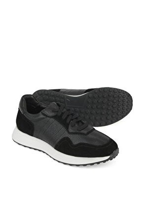Ziya, Erkek Hakiki Deri Sneaker 1531026Z265 Siyah