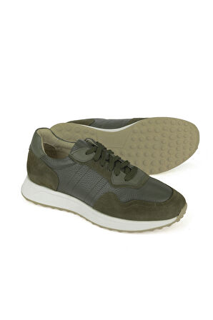 Ziya, Erkek Hakiki Deri Sneaker 1531026Z265 Haki