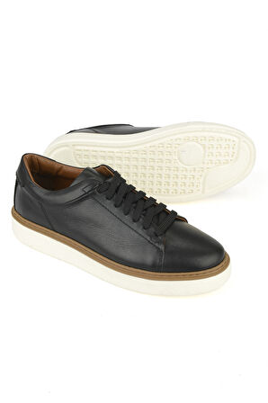 Ziya, Erkek Hakiki Deri Sneaker 1531026ZH18 Siyah