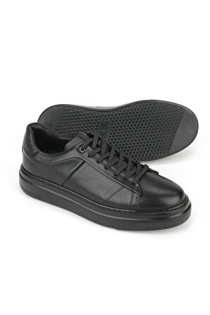 Ziya, Erkek Hakiki Deri Sneaker 1531026ZH12 Siyah