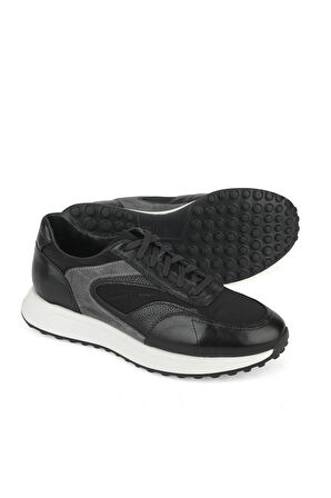 Ziya, Erkek Hakiki Deri Sneaker 1531026Z313 Siyah