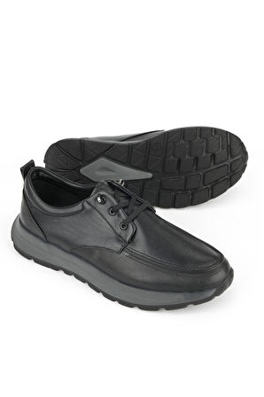 Ziya, Erkek Hakiki Deri Konfor Ayakkabı 15310Z809 Siyah