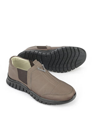 Ziya, Kadın Hakiki Deri Konfor Ayakkabı 15355Z2888 Koyu Vizon