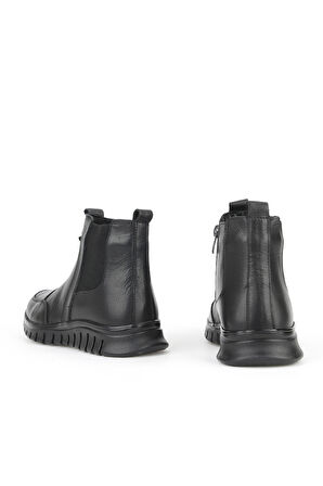 Ziya, Kadın Hakiki Deri Konfor Bot 15355Z1458 Siyah