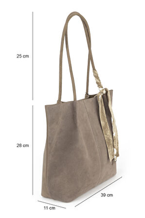 Ziya, Kadın Hakiki Deri Omuz ve El Çantası 153979Z30932 Vizon