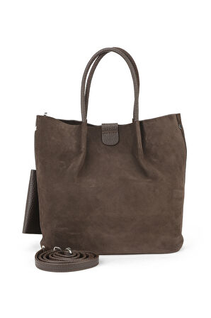 Ziya, Kadın Hakiki Deri Omuz ve El Çantası 153979Z5010 Kahve