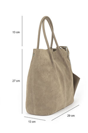 Ziya, Kadın Hakiki Deri Omuz ve El Çantası 153979Z5010 Vizon