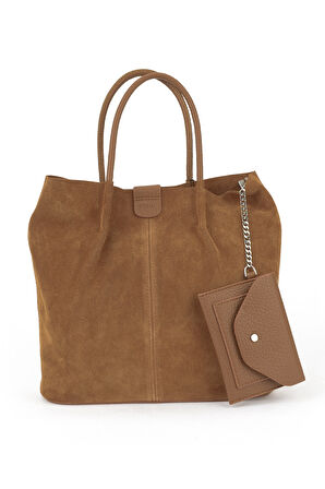 Ziya, Kadın Hakiki Deri Omuz ve El Çantası 153979Z5010 Taba