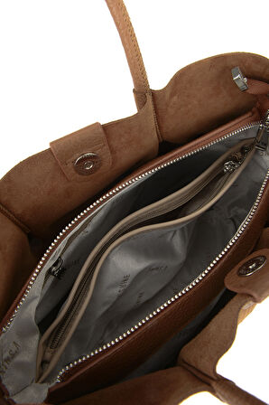 Ziya, Kadın Hakiki Deri Omuz ve El Çantası 153979Z5010 Taba