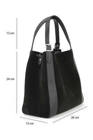 Ziya, Kadın Hakiki Deri Omuz ve El Çantası 153979Z5012 Siyah