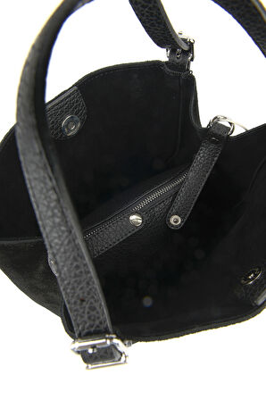 Ziya, Kadın Hakiki Deri Omuz ve El Çantası 153979Z5012 Siyah