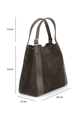 Ziya, Kadın Hakiki Deri Omuz ve El Çantası 153979Z5012 Kahve