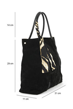 Ziya, Kadın Hakiki Deri Omuz ve El Çantası 153979Z5013 Siyah