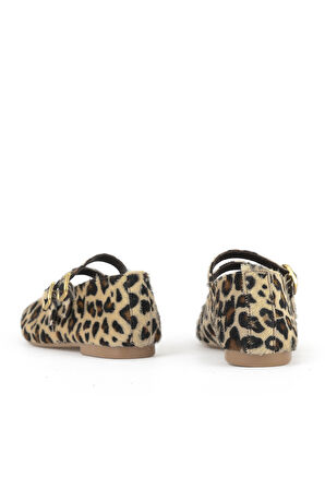 Ziya, Kadın Hakiki Deri Babet 153111Z40831 Bej-Leopar