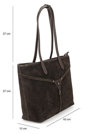 Ziya, Kadın Hakiki Deri Omuz ve El Çantası 153979Z5018 Kahve