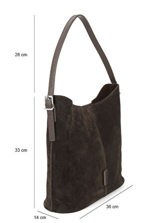 Ziya, Kadın Hakiki Deri Omuz ve El Çantası 153979Z5016 Kahve